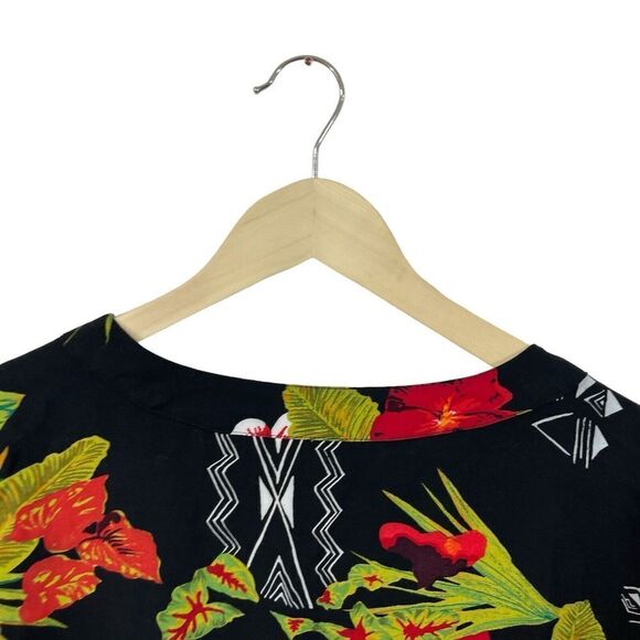 Vintage Paradiso Large Top Shell Button Hawaiian Aloha Crop Beaded Womens - Picture 14 of 15